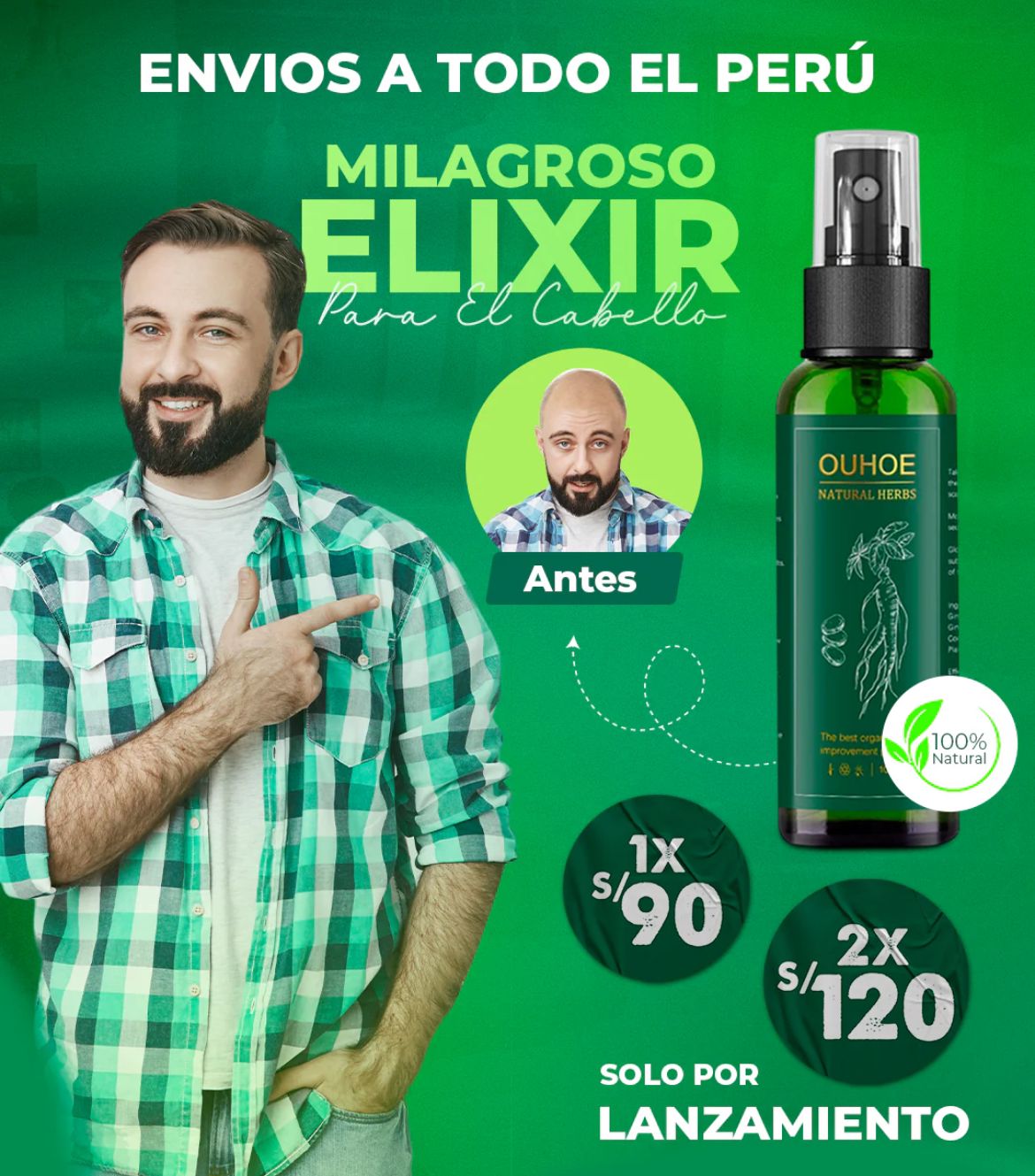 OUHOE - MILAGROSO ELIXIR PARA LA BARBA Y EL CABELLO